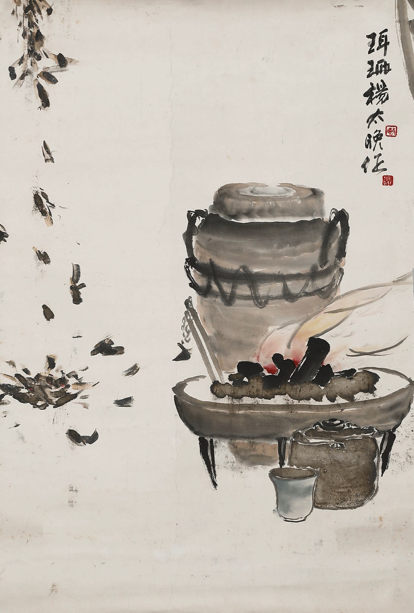 5005 杨太晚(1875～1953)煮酒图