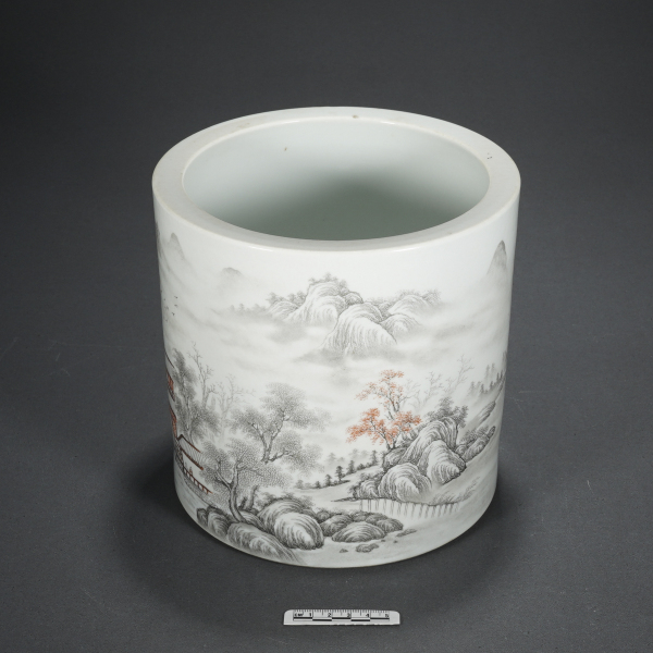 建国后·张志汤款蓬莱仙境图笔筒 - 艺是 - 西泠拍卖唯一指定线上拍卖