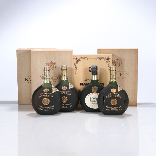 约70-80年代雅文邑白兰地木盒四瓶 - 艺是 - 西泠拍卖唯一指定线上