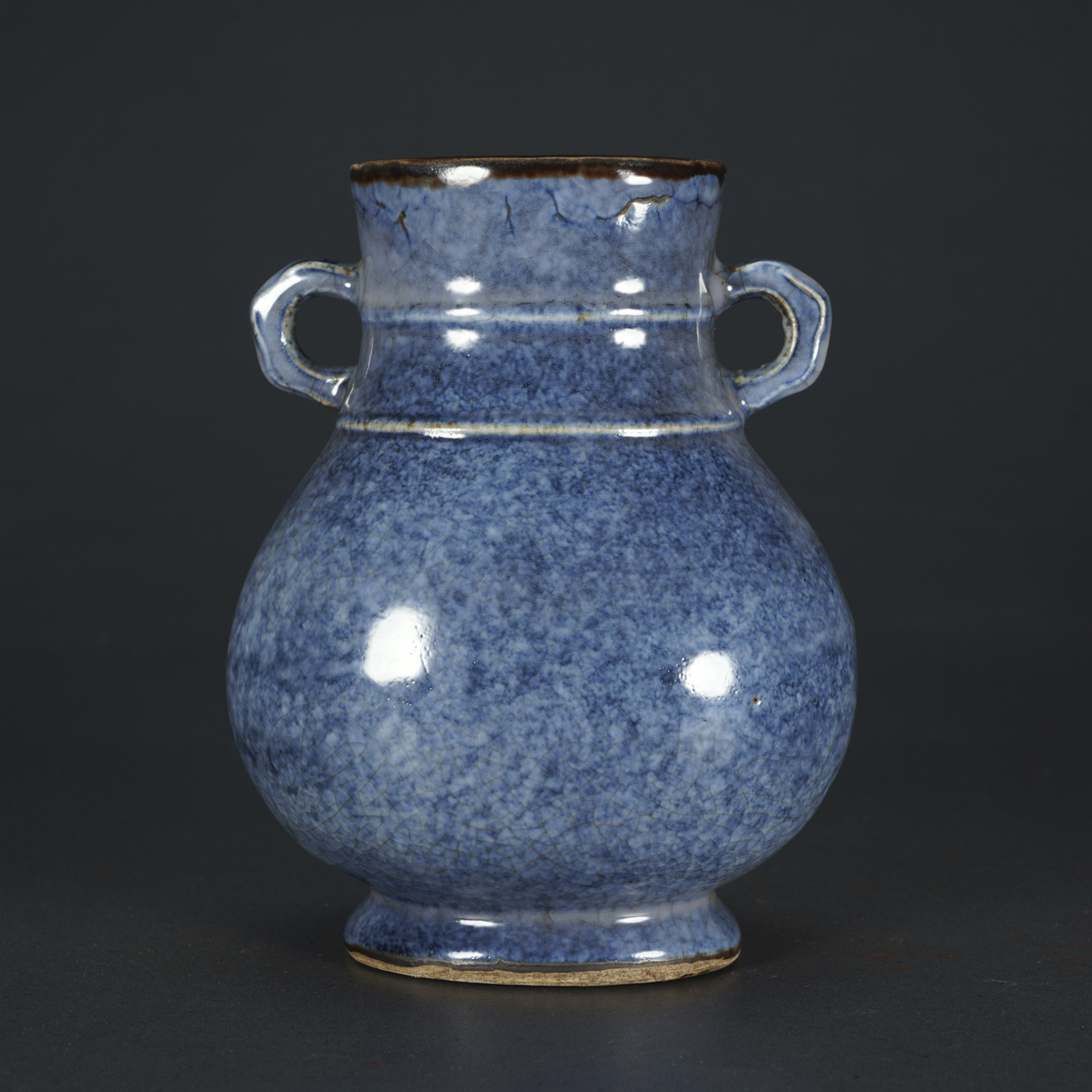 清·洒蓝釉双耳瓶 - 艺是 - 西泠拍卖唯一指定线上拍卖平台