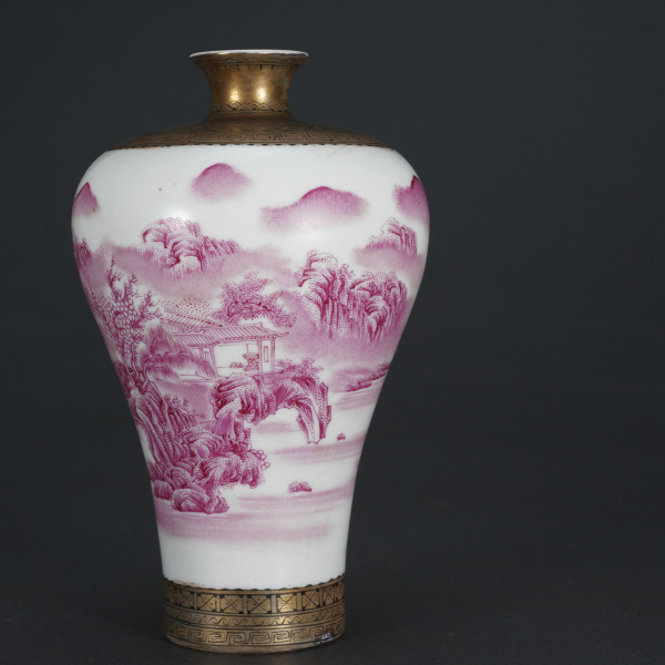 民国·胭脂红釉通景梅瓶 - 艺是 - 西泠拍卖唯一指定线上拍卖平台