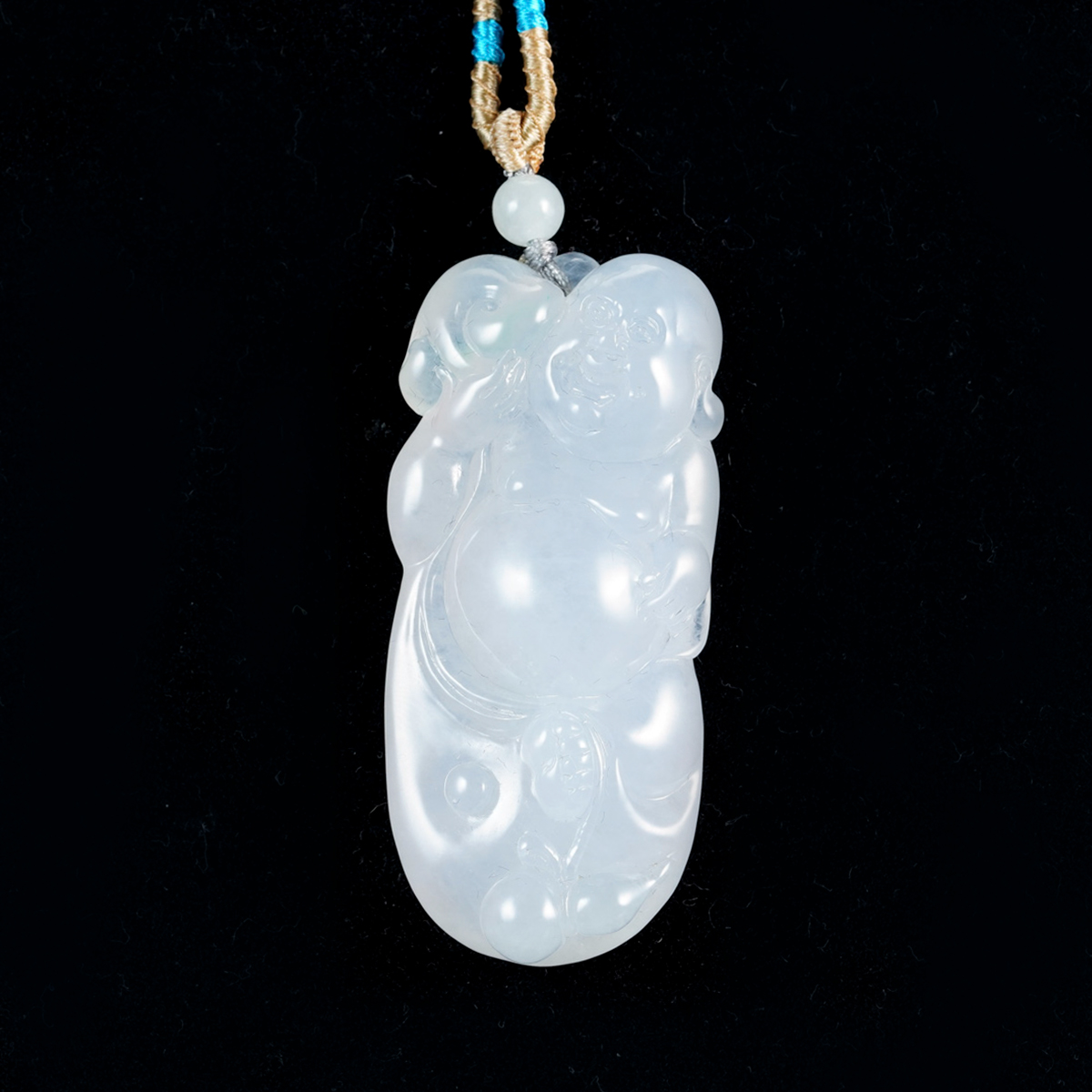 白冰翡翠佛公挂坠 - 艺是 - 西泠拍卖唯一指定线上拍卖平台